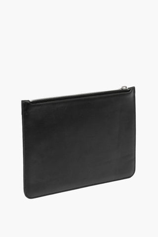 crocodile print leather pouch