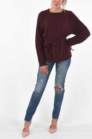 ARMANI EXCHANGE Crew-Neck Sweater with Bow Back
