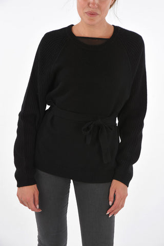 ARMANI EXCHANGE Crew-Neck Sweater with Bow Back