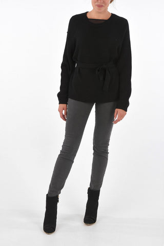 ARMANI EXCHANGE Crew-Neck Sweater with Bow Back