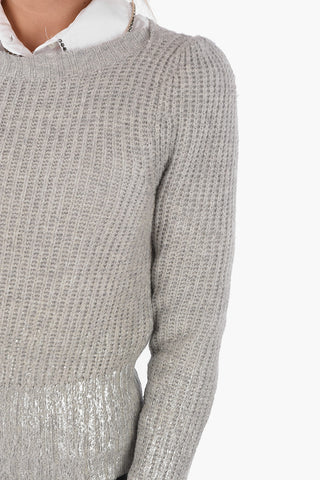 ARMANI EXCHANGE Lurex Details Crew-Neck Sweater