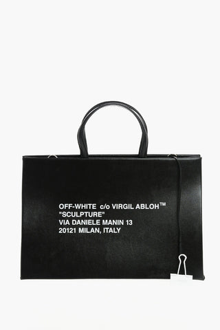 Leather BOX Tote Bag with Removable Shoulder Strap