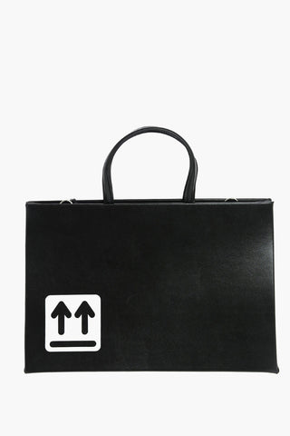 Leather BOX Tote Bag with Removable Shoulder Strap