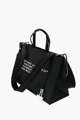 Leather BOX Tote Bag with Removable Shoulder Strap
