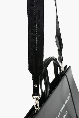 Leather BOX Tote Bag with Removable Shoulder Strap
