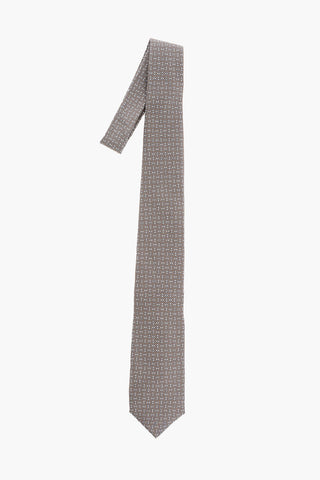 Micro Horsebit Printed Silk Tie