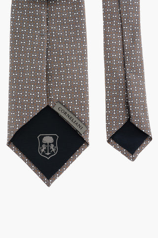 Micro Horsebit Printed Silk Tie
