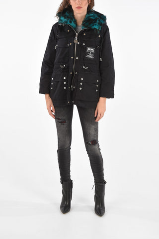 Parka G-URIBE with Animal Printed Faux Fur Lining