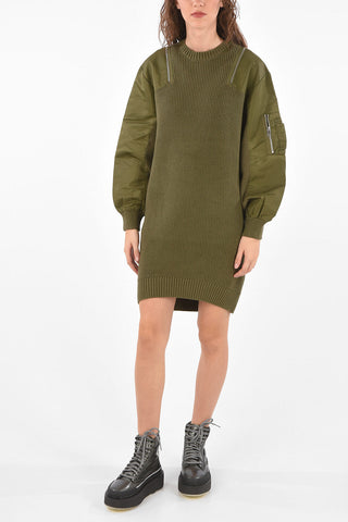 Contrasting Sleeve M-CHARLOTTE Knit Dress
