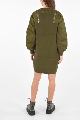 Contrasting Sleeve M-CHARLOTTE Knit Dress