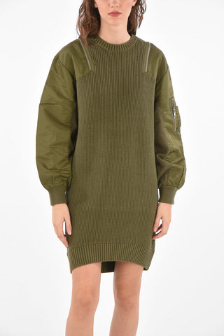 Contrasting Sleeve M-CHARLOTTE Knit Dress