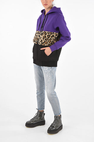 Thermic Sweatshirt F-GIRK with Animal Printed Eco Fur Detail
