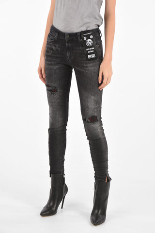 Frayed D-JEVEL-SPSkinny Fit Jeans