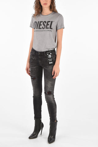 Frayed D-JEVEL-SPSkinny Fit Jeans