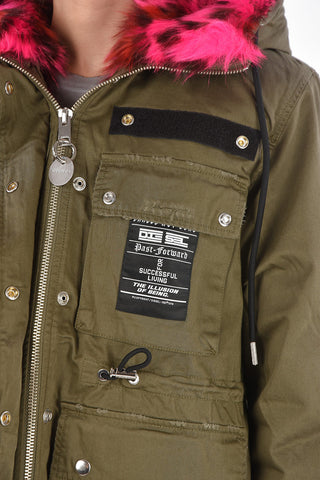 Parka G-URIBE with Animal Printed Faux Fur Lining