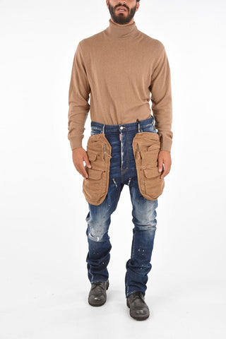 Jeans Cargo Destrutturati a Cavallo Basso 22 Cm