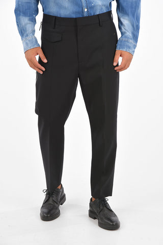 Stretch Virgin Wool Hidden Closure Pants