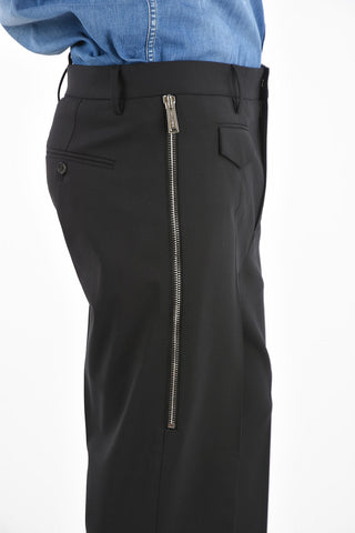 Stretch Virgin Wool Hidden Closure Pants