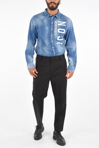 Stretch Virgin Wool Hidden Closure Pants