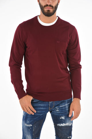 Wool Pocket Crew-Neck Sweater