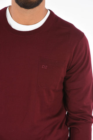 Wool Pocket Crew-Neck Sweater