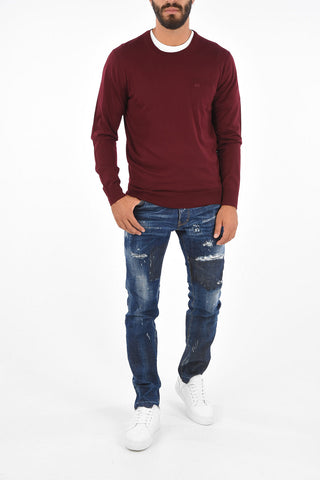 Wool Pocket Crew-Neck Sweater