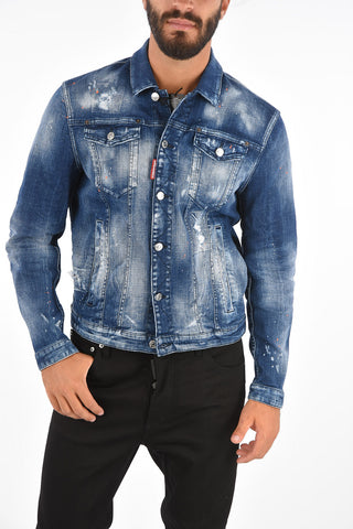 Distressed Denm DAN FIT Washed-Out Jacket