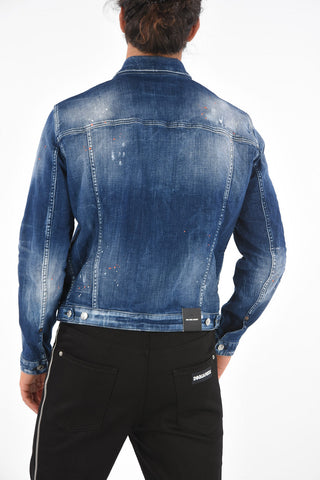 Distressed Denm DAN FIT Washed-Out Jacket