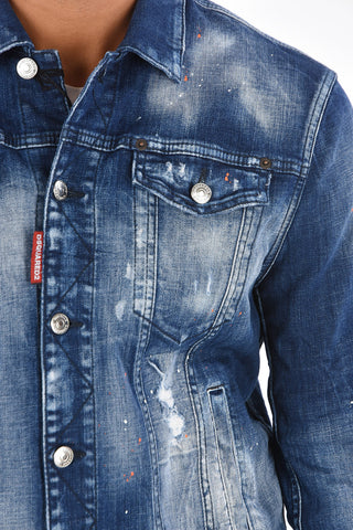 Distressed Denm DAN FIT Washed-Out Jacket