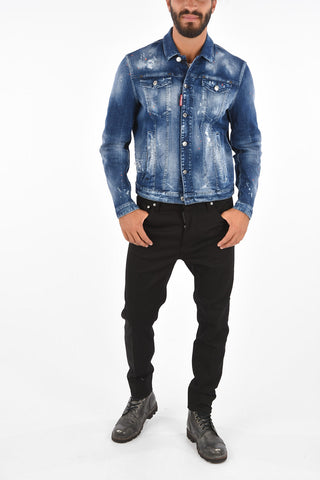 Distressed Denm DAN FIT Washed-Out Jacket
