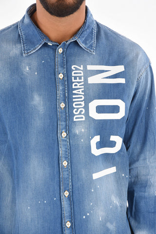 ICON Washed-Out Denim Printed Shirt
