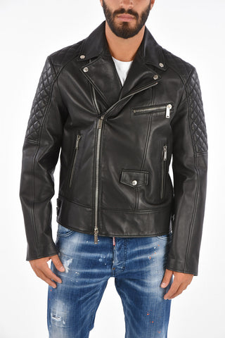 Quilted Leather Biker Jacket