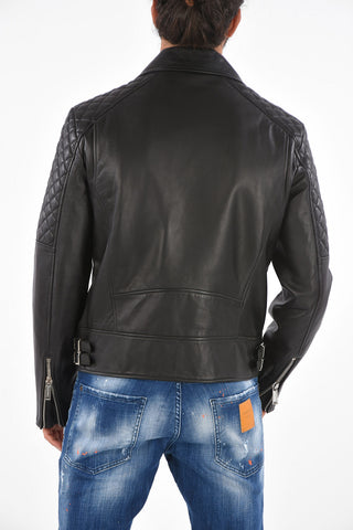 Quilted Leather Biker Jacket