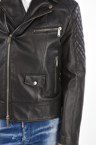 Quilted Leather Biker Jacket