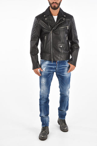 Quilted Leather Biker Jacket