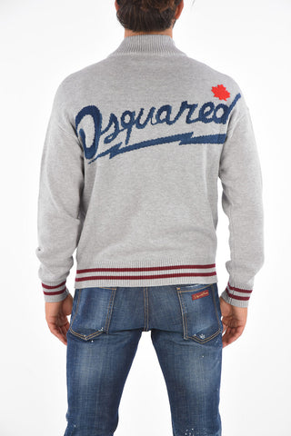 Embroidered Logo Full-Zipped Cardigan