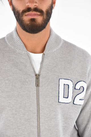 Embroidered Logo Full-Zipped Cardigan
