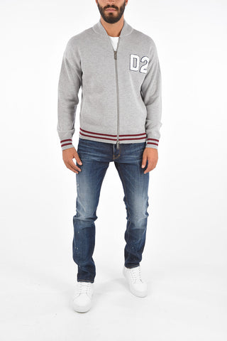 Embroidered Logo Full-Zipped Cardigan