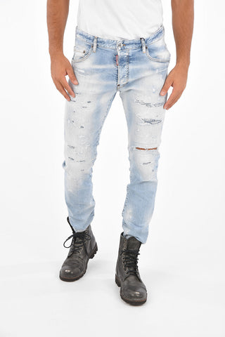 Washed-Out SKATER Distressed Jeans 17 Cm