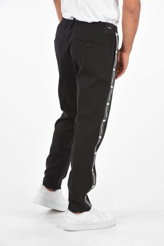 Virgin Wool Logoed Side Band Joggers