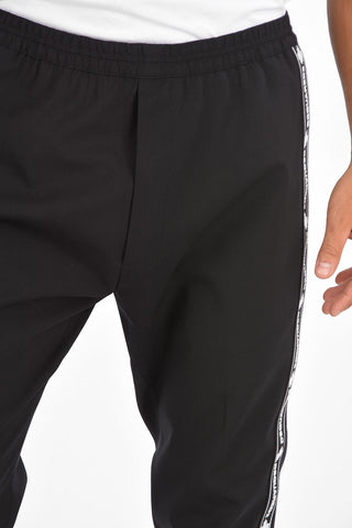 Virgin Wool Logoed Side Band Joggers