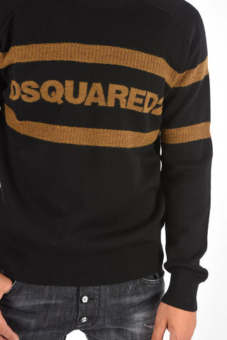 Wool Contrast Carved Sweater