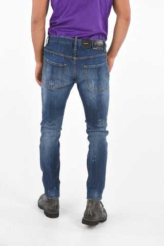 Leather Patch SKATER Distressed Jeans 17 Cm