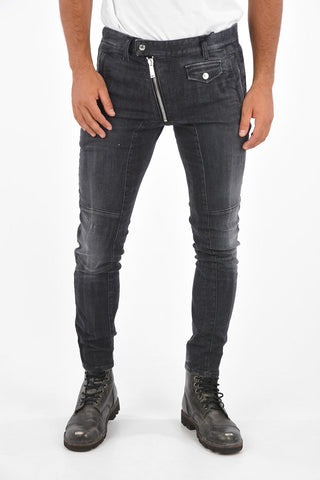 Jeans Skinny Fit con Banda Elastica Laterale 13 Cm