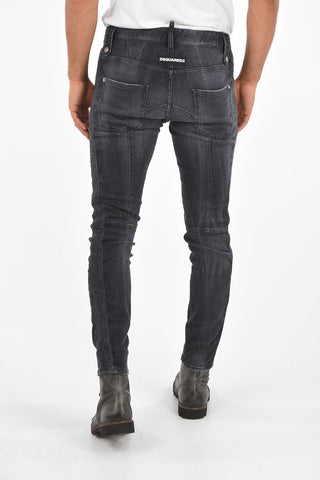 Jeans Skinny Fit con Banda Elastica Laterale 13 Cm