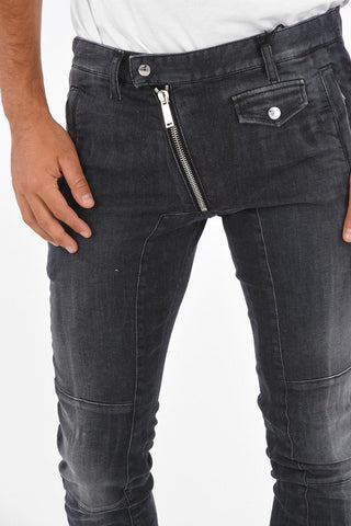 Jeans Skinny Fit con Banda Elastica Laterale 13 Cm