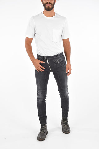 Jeans Skinny Fit con Banda Elastica Laterale 13 Cm