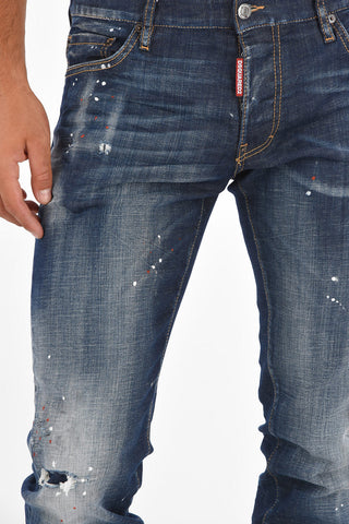 Stretch Cotton Distressed Slim Fit Jeans 17 Cm