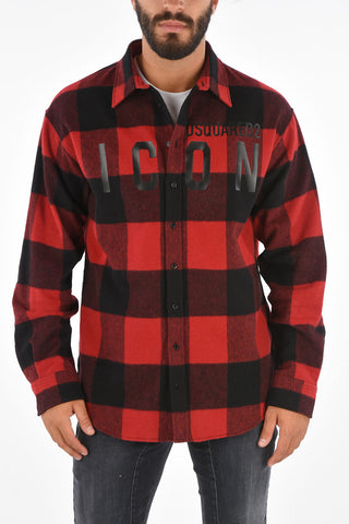 ICON Maxi Logo Printed Tartan Shirt