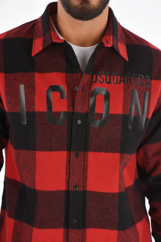 ICON Maxi Logo Printed Tartan Shirt